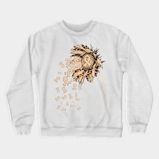 Vaginal Cancer Awareness - Sunflower ribbon flowers fall Crewneck Sweatshirt